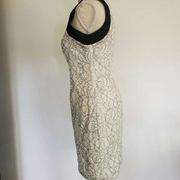 Belle Badgley Mischka Black & White Lace Mesh Dress - Picture 5 of 10